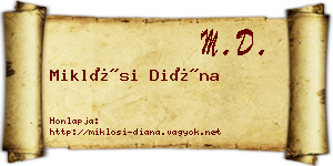 Miklósi Diána névjegykártya